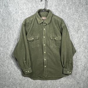 Vtg Moose Creek Legendary‎ Flannel Shirt Mens Sz XL Green Solid Heavy EUC